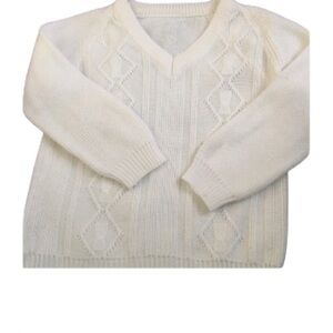 Vintage white cable knit  sweater, circa 1972/1973